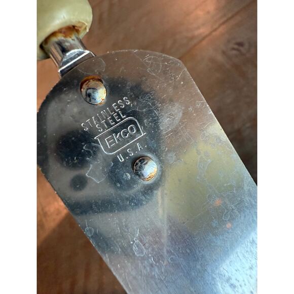 Vintage Ekco Cake Icing Spatula Stainless Steel Green Handle 11.5" - Picture 3 of 5